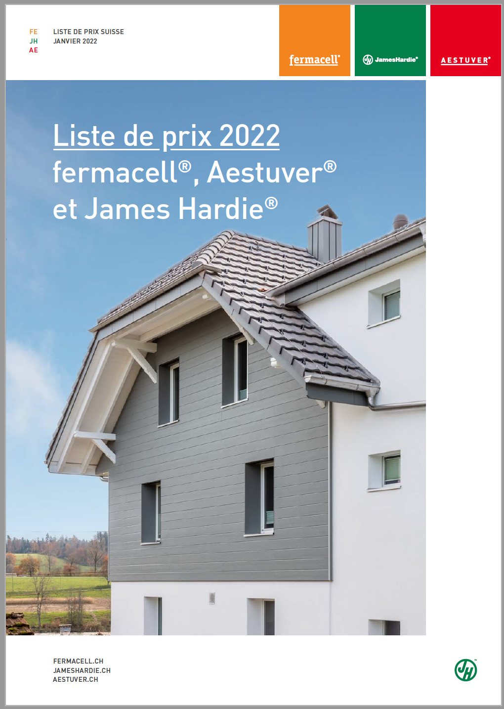 James Hardie Europe - nouvelle liste de prix Suisse 2022